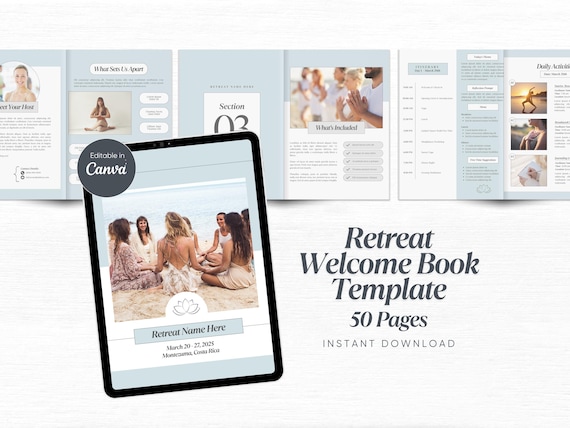 Yoga Retreat Welcome Book Template Wellness Retreat Planning Package Printable Event Welcome Onboarding Package Editable Client Welcome