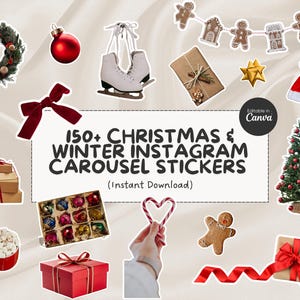 Christmas Instagram Carousel Stickers Cozy Viral Aesthetic Winter Sticker Vault Digital Sticker Social Media Manager