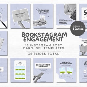 Boeiend Bookstagram Instagram Canva-sjabloon Bookish Carrousel IG Post Book Lover Social Media Book Content Creator Book Influencer Viraal