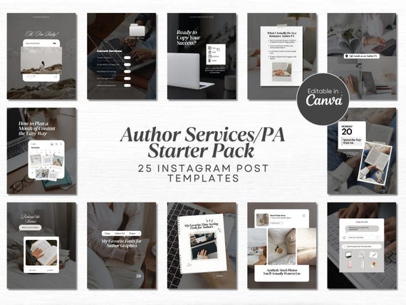 Author Personal Assistant Instagram Template Bookish Business Author Service Virtual Assistant Social Media Book Content Creator Bookstagram