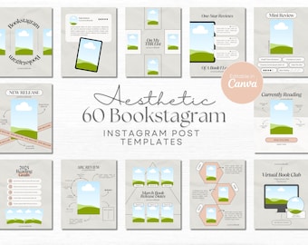 Book Instagram Bookstagram Canva Template Bookish Instagram Book Lover Social Media Book Review Template Reading Instagram Author Marketing
