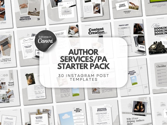 Author Personal Assistant Instagram Template Bookish Business Author Service Virtual Assistant Social Media Book Content Creator Bookstagram