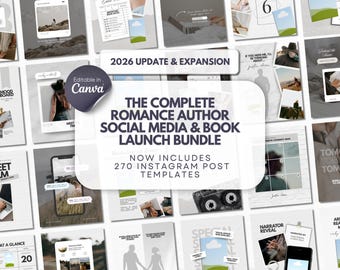 Romanze Autor Bookstagram Bundle Indie Autor Buchstart Writer Instagram Buch Promo Template Canva Buchmarketing Bookish Content Writer