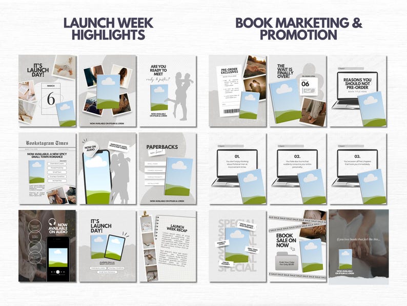 Romance Author Bookstagram Bundle Indie Author Book Launch Writer Instagram Book Promo Template Canva Book Marketing Bookish Content Creator image 9