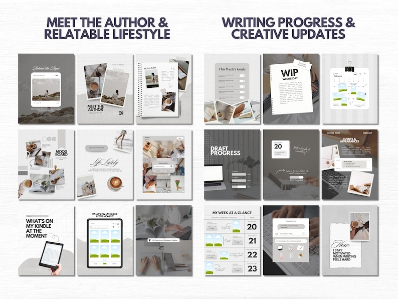 Romance Author Bookstagram Bundle Indie Author Book Launch Writer Instagram Book Promo Template Canva Book Marketing Bookish Content Creator image 7