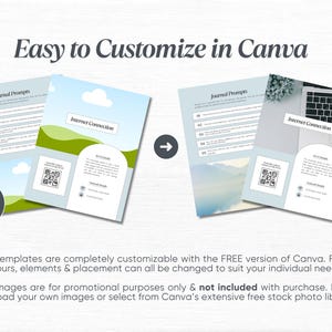 May include: A digital template for a journal prompt with a blue and green color scheme. The template features a cloud, a QR code, and the text "Internet Connection". The template is customizable in Canva.
