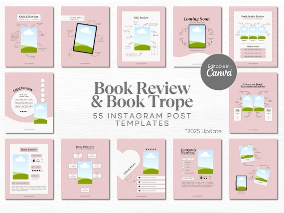 Book Trope Template Bookstagram Story Bookish Instagram Book Review Canva Template Bookstagrammer Social Media Literary Trope Book Marketing