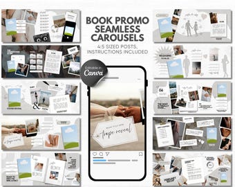 Romanze Autor Nahtlose Karussell Vorlage Canva Buch Promo Indie Autor Buchstart Trendy Bookstagram Buchvermarktung IG Inhalt Schöpfer