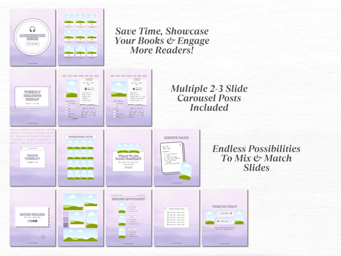 Book Instagram Bookstagram Canva Template Bookish Instagram Book Trope ...