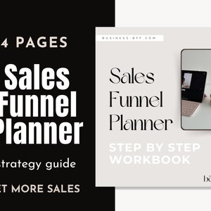 Planificador de embudo de ventas, Libro de trabajo del embudo de ventas, Planificador de páginas de ventas, Libro de trabajo de imán de clientes potenciales, Crear un embudo de ventas, Estrategia de marketing digital
