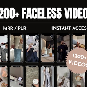1200+ Faceless Videos for Instagram Reels, Aesthetic Digital Marketing Videos with Master Resell Rights, MRR/PLR, social media content