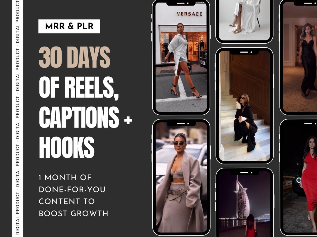 30 Days of Social Media Content MRR PLR, Instagram Reels Captions and ...