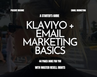 Email Marketing Guide with MRR PLR, Klaviyo marketing eBook, Master Resell Rights, Private Label Rights, Email List Growth, Email Sequences