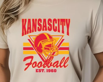 Kansas City Football Shirt,Kansas City Game Day T-shirt,Kansas City Football Fan Gift,Vintage Kansas City T-shirt, Kansas Gift For Him Tee