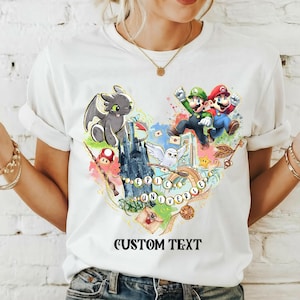 Epic Universe Family Trip Shirt: Vintage Mario Heart Tee