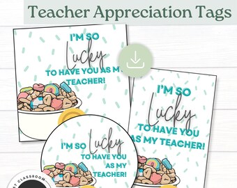 Teacher Appreciation Tag Teacher Gift Tags Lucky Charms
