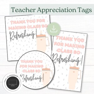 Teacher Appreciation Tag Teacher Gift Tags Tumbler