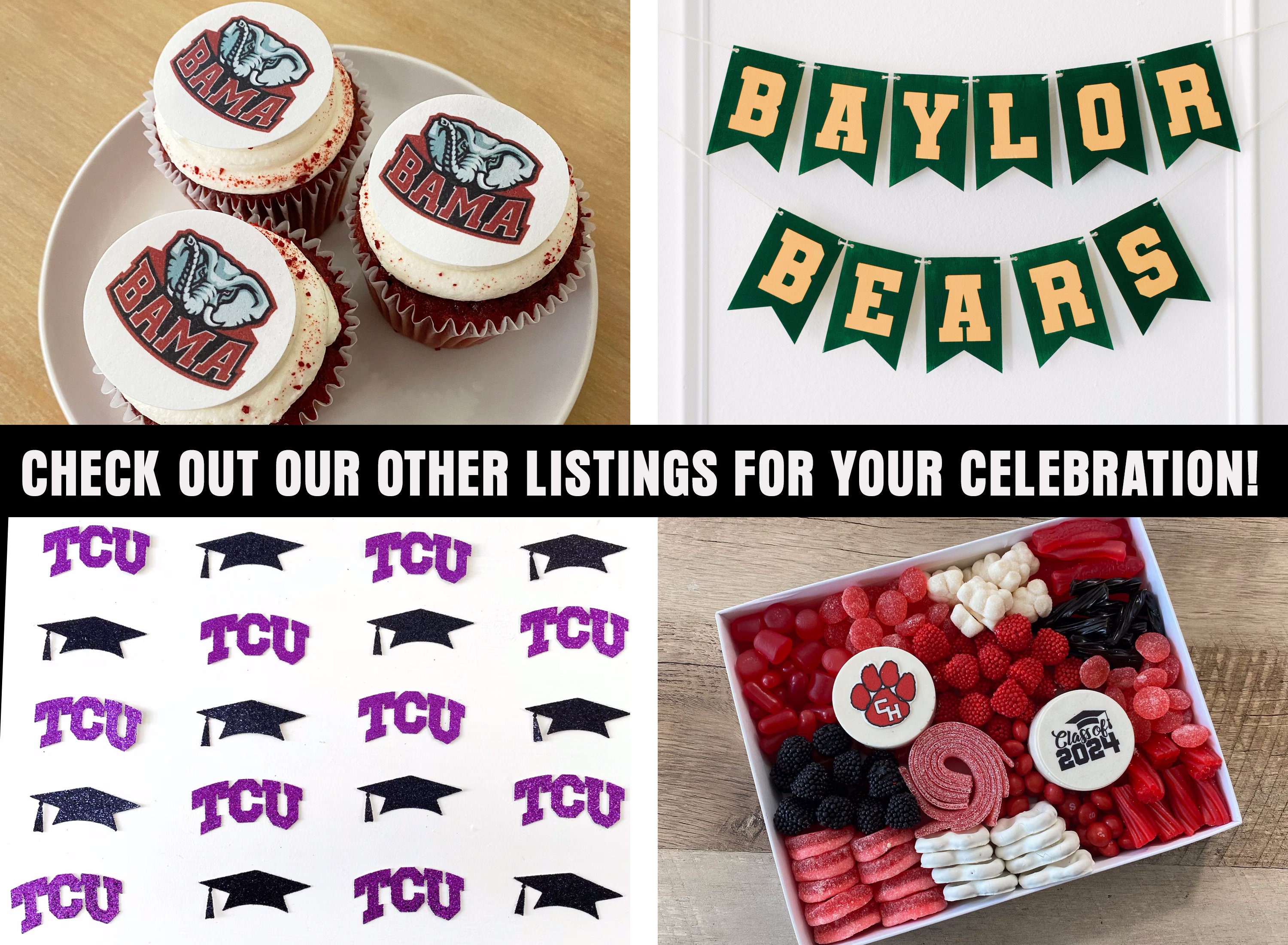 Custom Graduation Diplomas Edible Cupcake Toppers for College