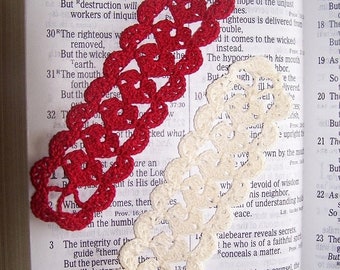 DIGITAL pdf Chain of Hearts BOOKMARK pattern CROCHET