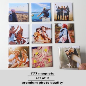 personalize gift, Square photo magnets, 2inch by 2inch, customized your text, Turn your photo into fridge magnets Pet Magnets handmade gifts