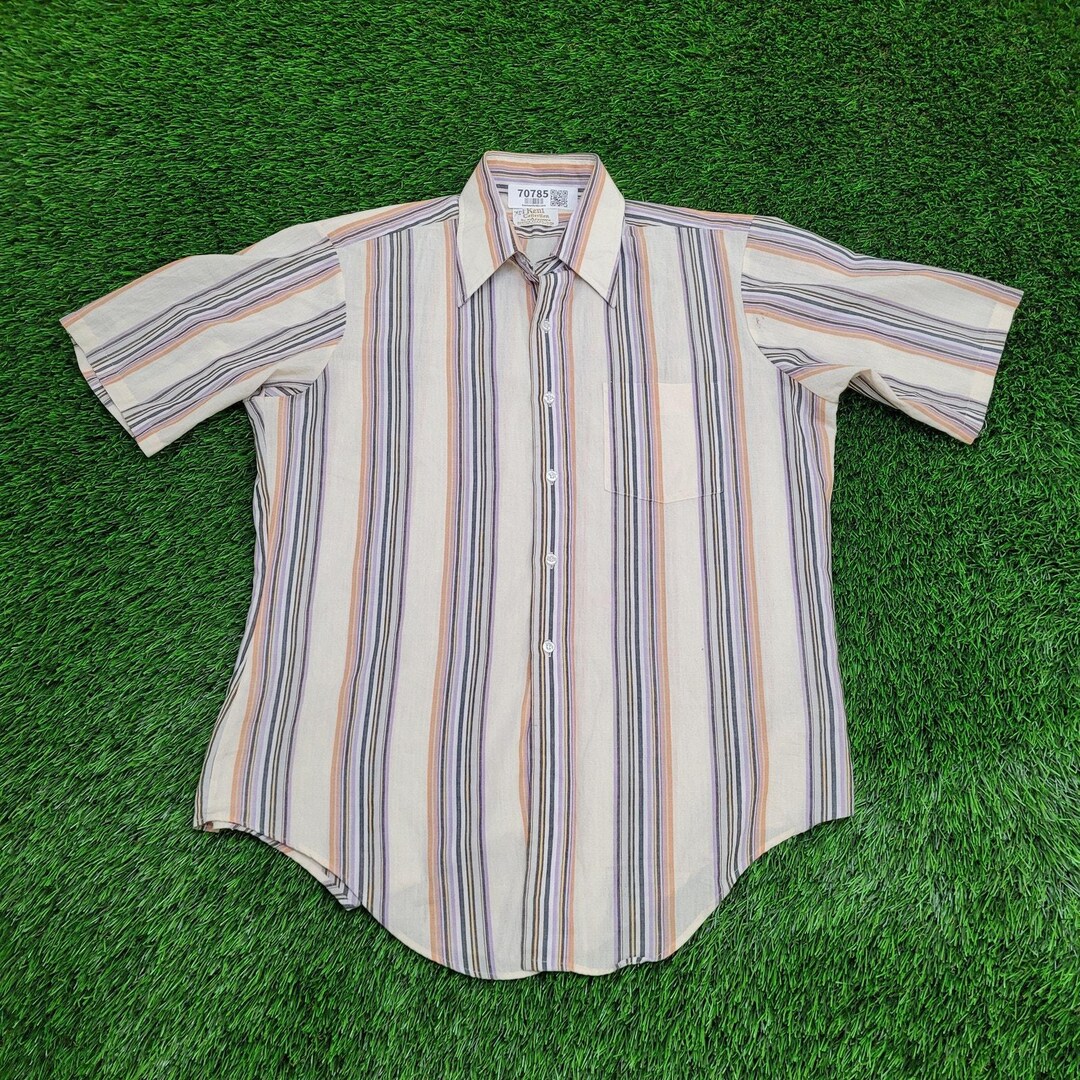 Vintage 60s Arrow Kent Hippie Button Shirt Large 23x31 USA - Etsy