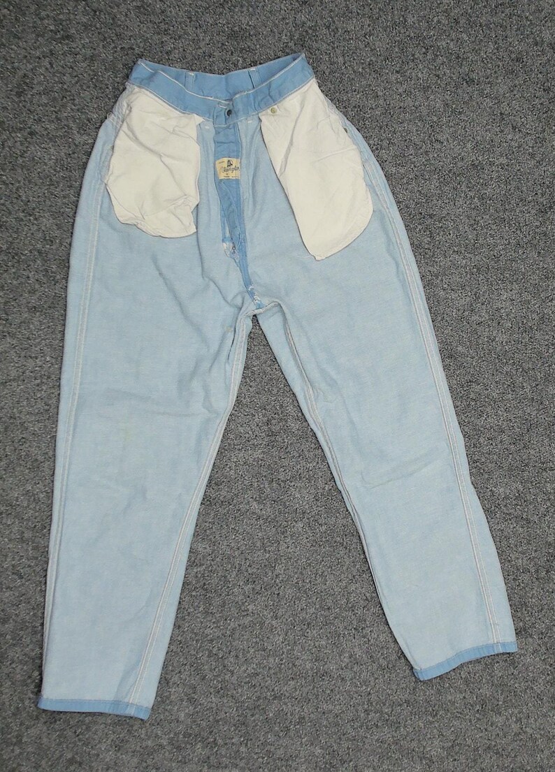 Jean Wrangler bleu cloche des années 1960 | Denim Curvy Fit taille haute bleu bébé | Taille 2 Sablier taille 26 Petite image 5