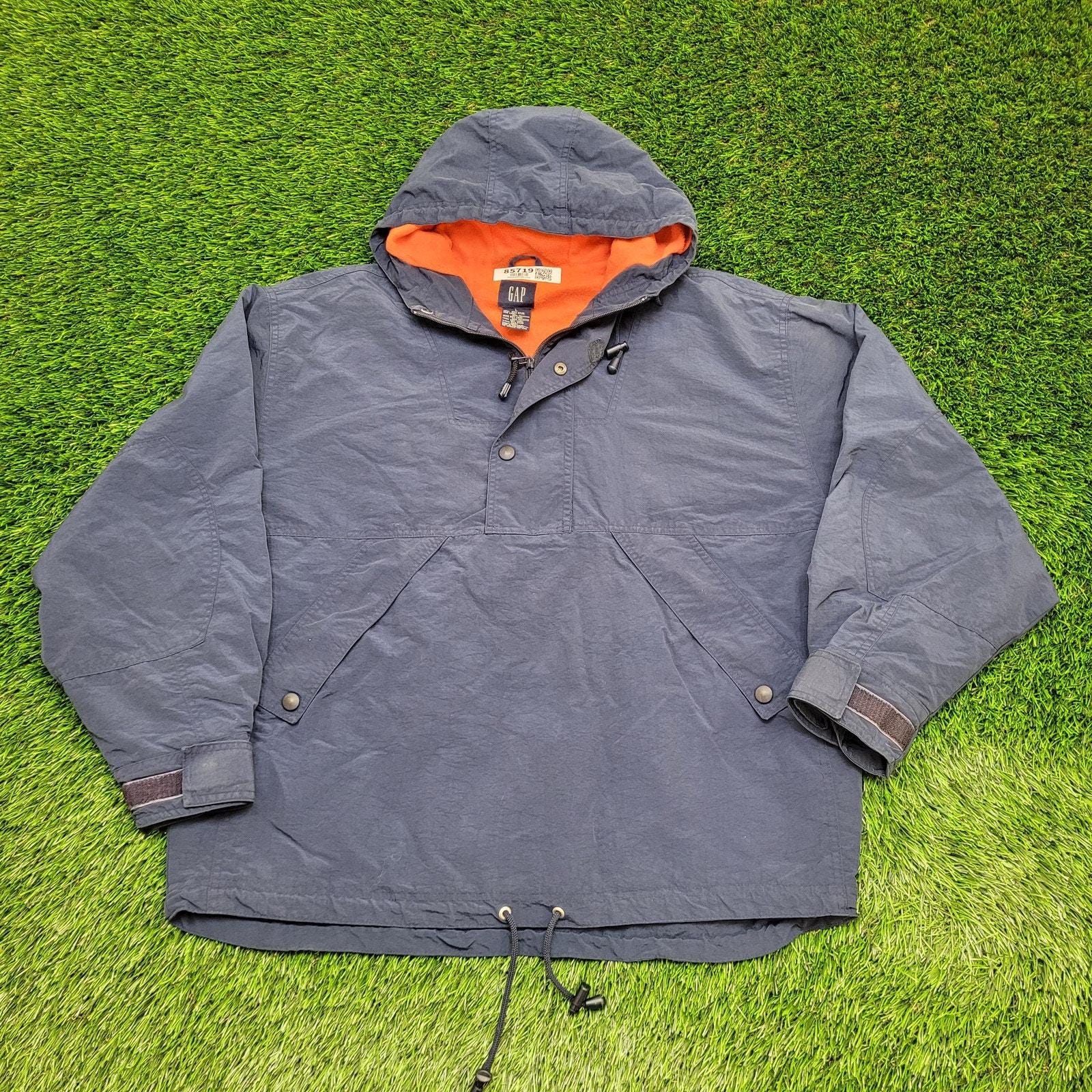 Vintage 90s GAP 1/4-zip Hooded Anorak Jacket L/XL 26x30