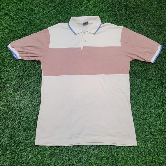 VTG 80s Twenty Three Pastel Color Block Polo Shir… - image 1