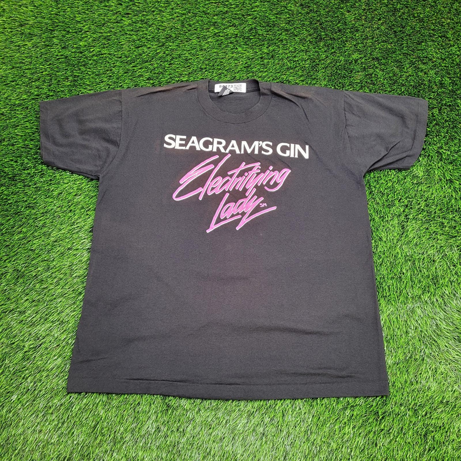 【オンラインショップ】 Vintage Electrifying 23x27 XL Womens Shirt Seagrams-gin 80s トップス