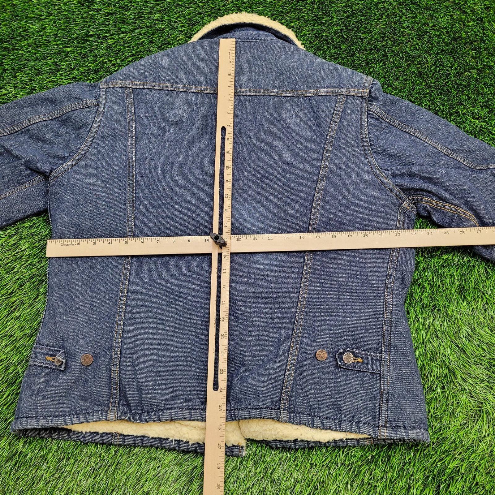 Vintage 80s Sears Roebucks Jean Jacket XL Sherpa Lined Denim Coat
