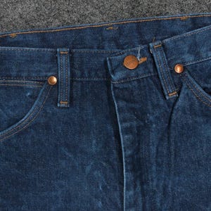 Vintage Wrangler 936DEN USA Dark Wash Cowboy Stacking Jeans Mens 32x40 image 9