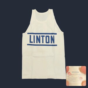 70s Felco Track Jersey Tank Top | Linton 19 Singlet | ILGWU Nylon Womens Small