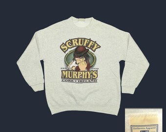 Y2K Scruffy Murphys Irish Beer Faded Sweatshirt L