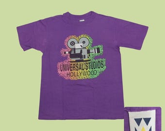 Vintage 90s Universal Studios Purple Puff Print Single Stitch T-Shirt Mens Large