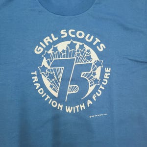 VTG 1986 Girl Scouts T Shirt M Single Stitch USA Made 75th Anniversary 80s image 2