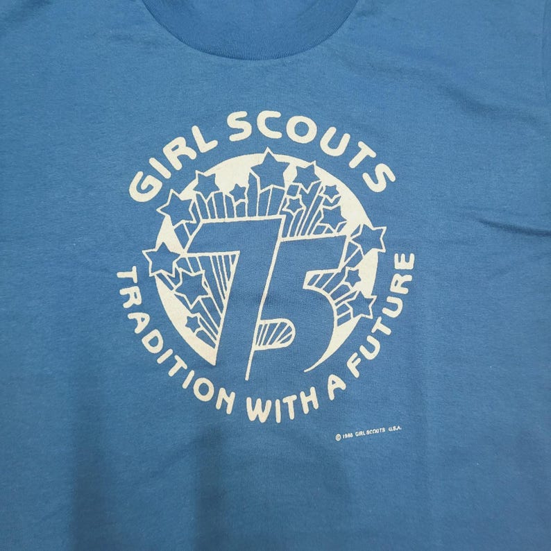 VTG 1986 Girl Scouts T Shirt M Single Stitch USA Made 75th Anniversary 80s image 2
