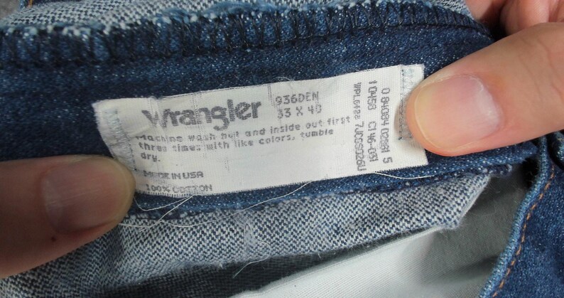 Vintage Wrangler 936DEN USA Dark Wash Cowboy Stacking Jeans Mens 32x40 image 7