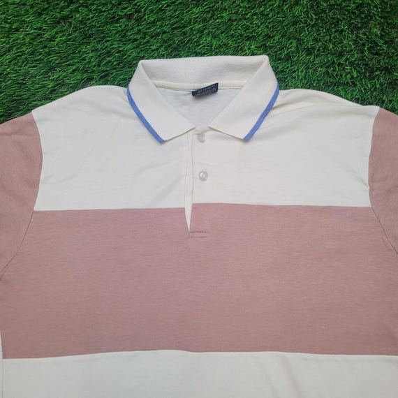 VTG 80s Twenty Three Pastel Color Block Polo Shir… - image 2