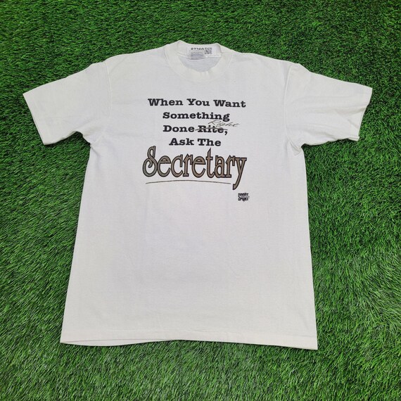 Vintage 80s Funny Secretary Shirt Womens Large 21x27 USA