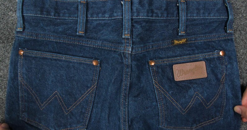 Vintage Wrangler 936DEN USA Dark Wash Cowboy Stacking Jeans Mens 32x40 image 10