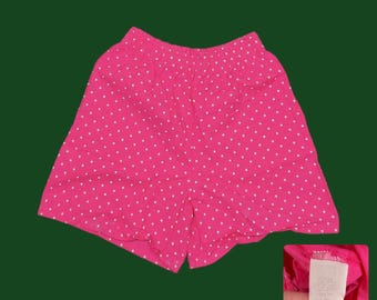 Vintage 90s Pink Polka Dot High Waist Shorts Made in USA XS Petite Retro Summer