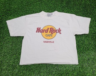 Camiseta corta vintage de Hard Rock Cafe para mujer, talla grande, 20 x 20, Nashville
