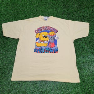 Vintage 1989 Funny Cat Daiguiri Dog Shirt 2XL 25x29 STS-Graphics
