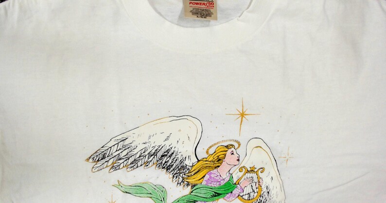 Vintage 1995 Angel Graphic Tee XL Wildside Single Stitch image 6