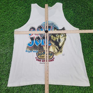 VTG 90s Ron Jon "Night Wolf" Tank Top Mens L Surfwear Cocoa Beach immagine 11
