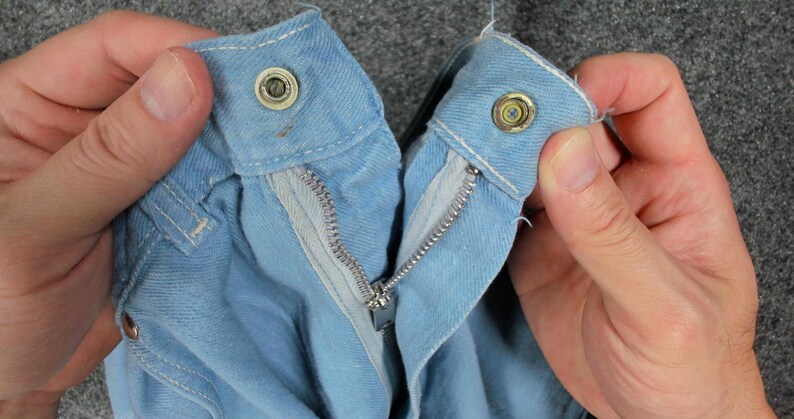 Jean Wrangler bleu cloche des années 1960 | Denim Curvy Fit taille haute bleu bébé | Taille 2 Sablier taille 26 Petite image 18
