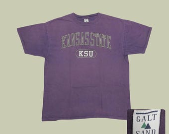 90s Kansas State T Shirt Vintage KSU Wildcats Single Stitch Faded Purple Grunge College Tee Oversized XL