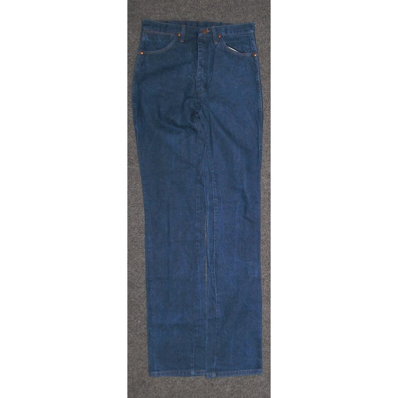 Vintage Wrangler 936DEN USA Dark Wash Cowboy Stacking Jeans Mens 32x40 image 3