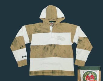 Vintage Y2K Barbarian Rugby Shirt Small Bleach Tie Dye