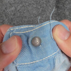 Jean Wrangler bleu cloche des années 1960 | Denim Curvy Fit taille haute bleu bébé | Taille 2 Sablier taille 26 Petite image 8